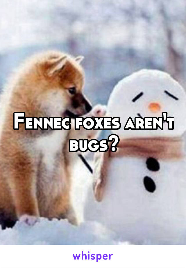 Fennec foxes aren't bugs?