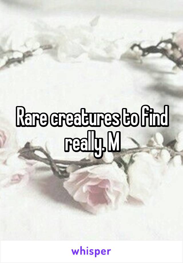 Rare creatures to find really. M