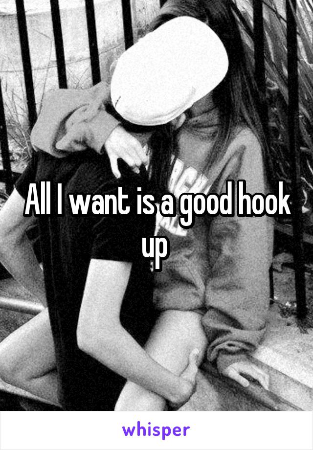 All I want is a good hook up 