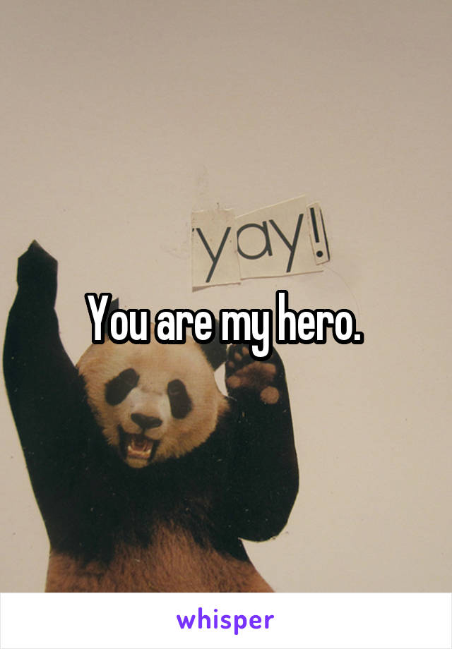 You are my hero. 