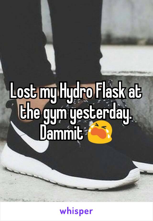 Lost my Hydro Flask at the gym yesterday. Dammit 😭