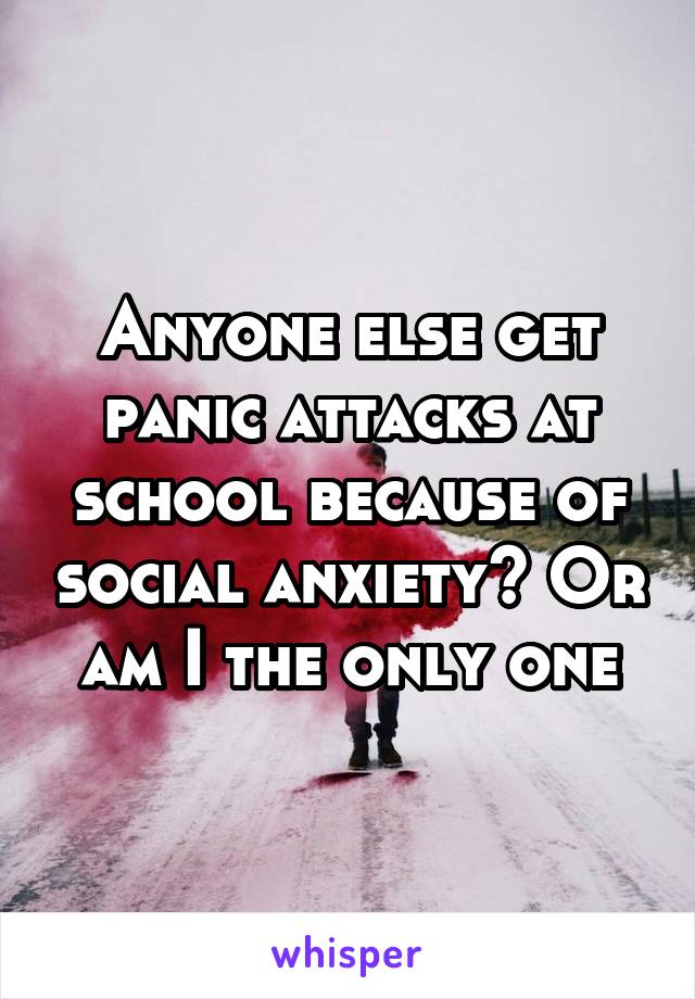 Anyone else get panic attacks at school because of social anxiety? Or am I the only one