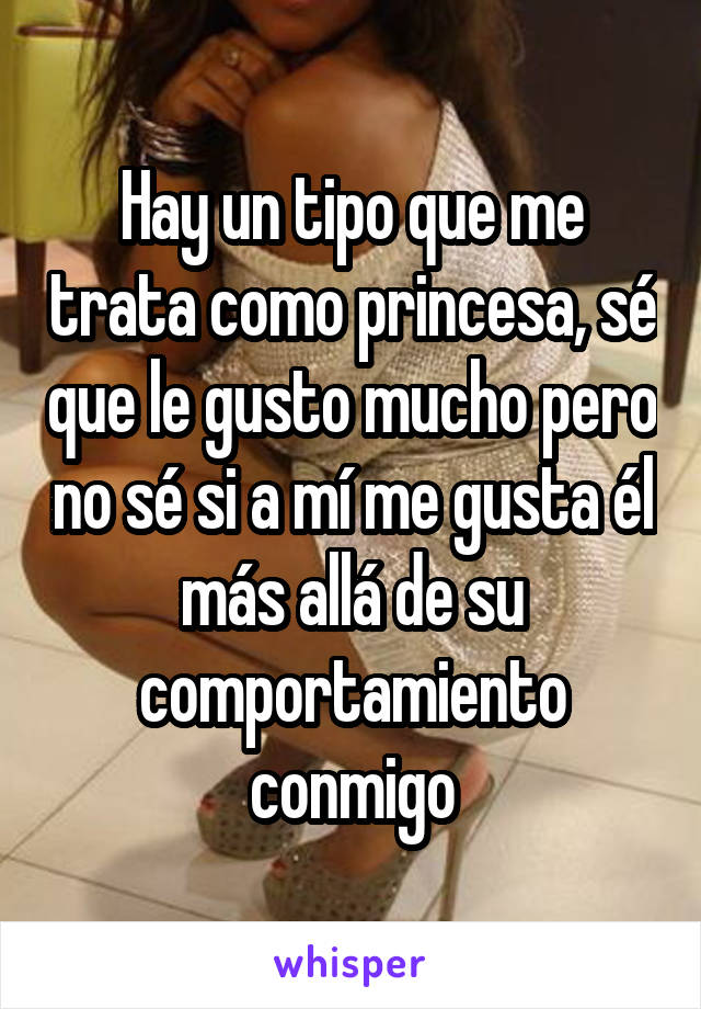 Hay un tipo que me trata como princesa, sé que le gusto mucho pero no sé si a mí me gusta él más allá de su comportamiento conmigo