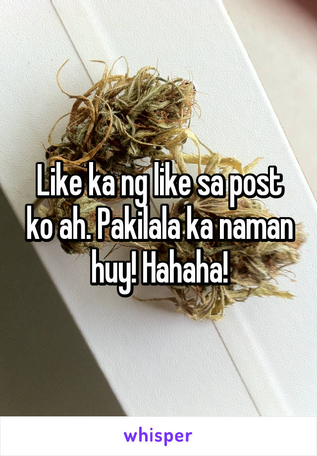 Like ka ng like sa post ko ah. Pakilala ka naman huy! Hahaha!