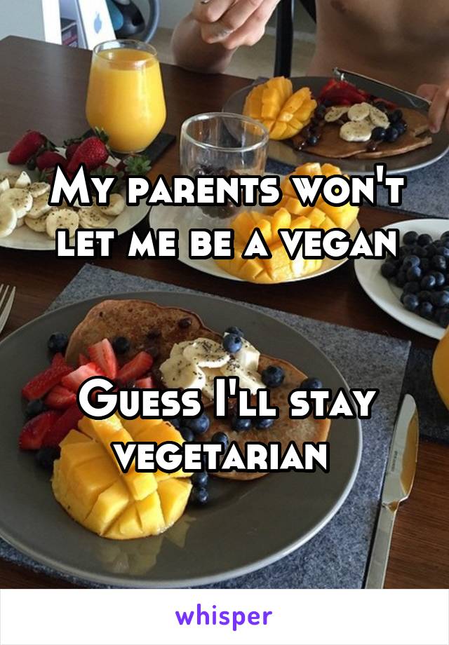 My parents won't let me be a vegan


Guess I'll stay vegetarian 