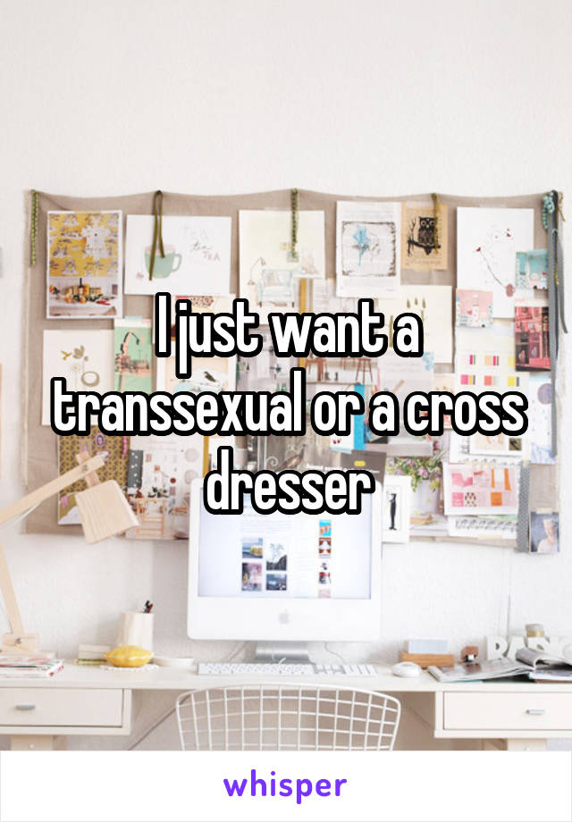 I just want a transsexual or a cross dresser