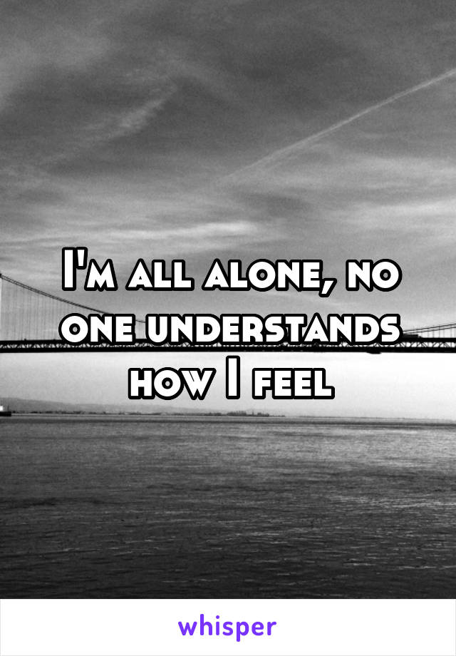 I'm all alone, no one understands how I feel