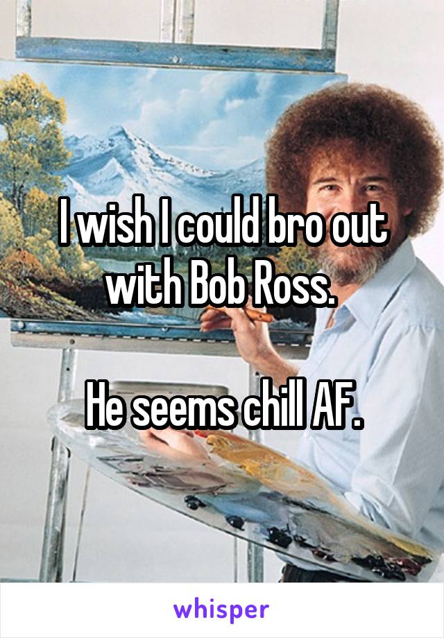 I wish I could bro out with Bob Ross. 

He seems chill AF.