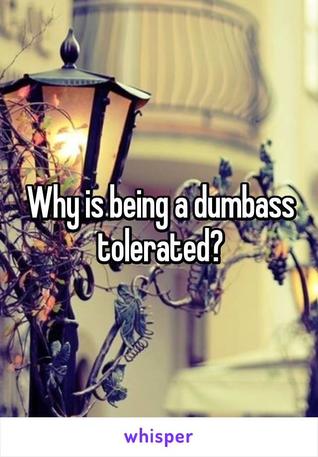 Why is being a dumbass tolerated?