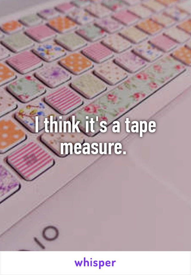 I think it's a tape measure. 