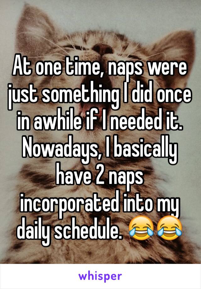 At one time, naps were just something I did once in awhile if I needed it. Nowadays, I basically have 2 naps incorporated into my daily schedule. 😂😂