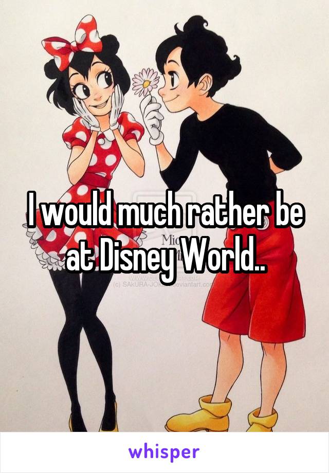 I would much rather be at Disney World..