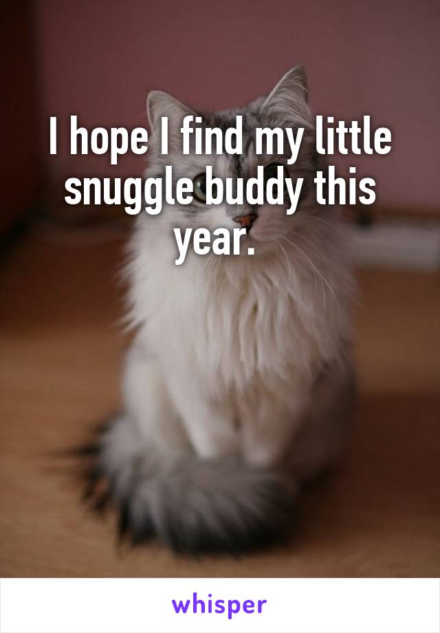 I hope I find my little snuggle buddy this year. 




