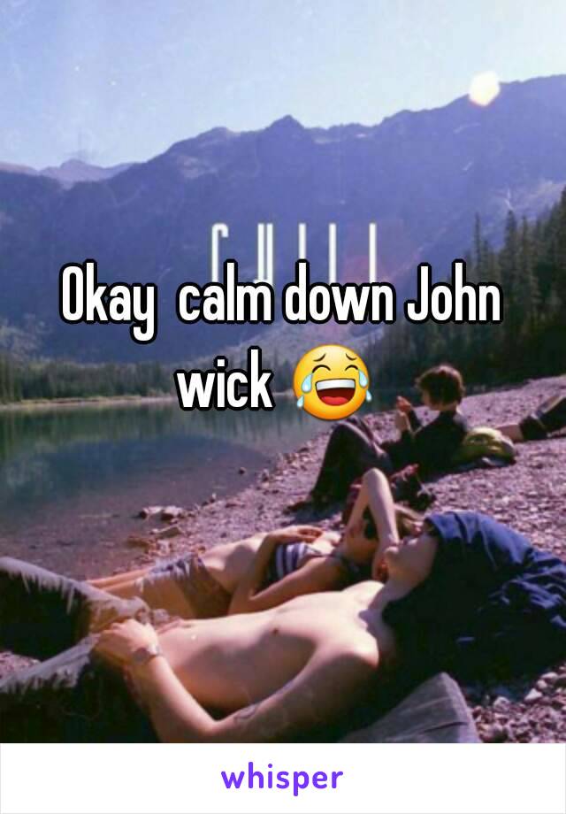 Okay  calm down John wick 😂   