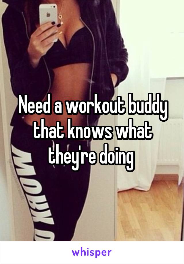 Need a workout buddy that knows what they're doing 