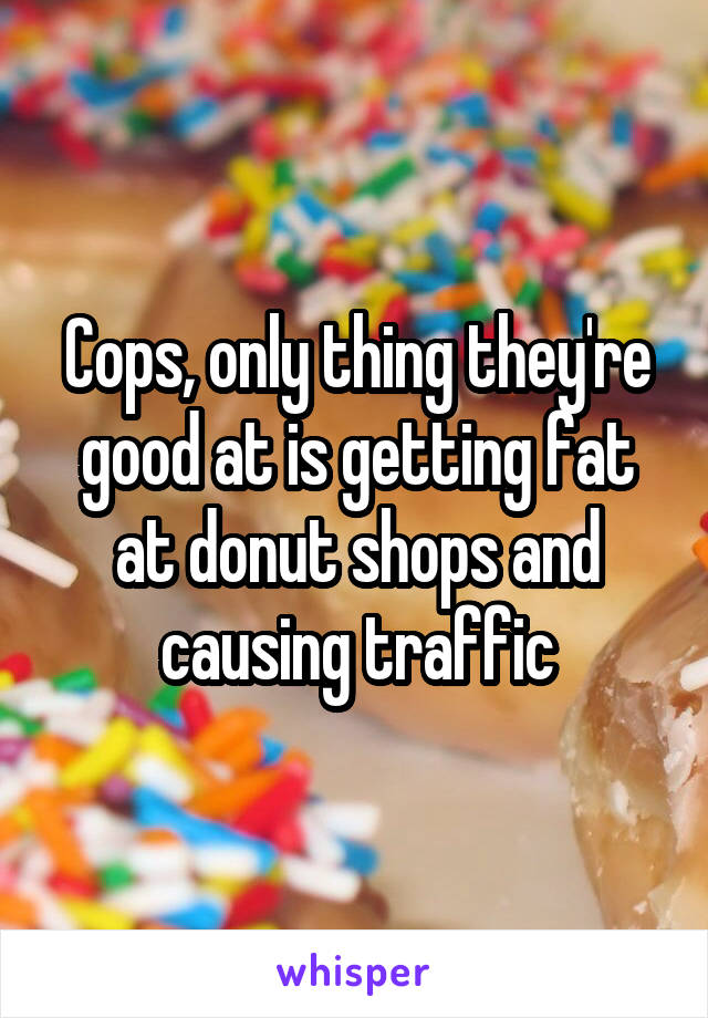 Cops, only thing they're good at is getting fat at donut shops and causing traffic