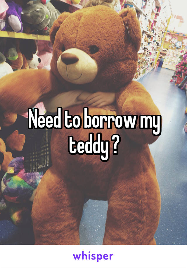 Need to borrow my teddy ?