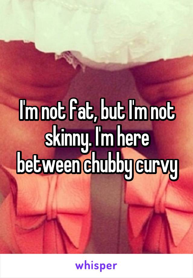 I'm not fat, but I'm not skinny. I'm here between chubby curvy
