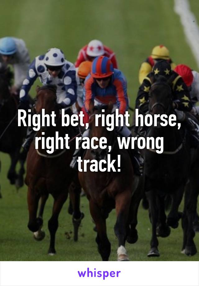 Right bet, right horse, right race, wrong track!
