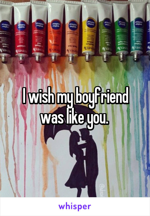 I wish my boyfriend was like you. 