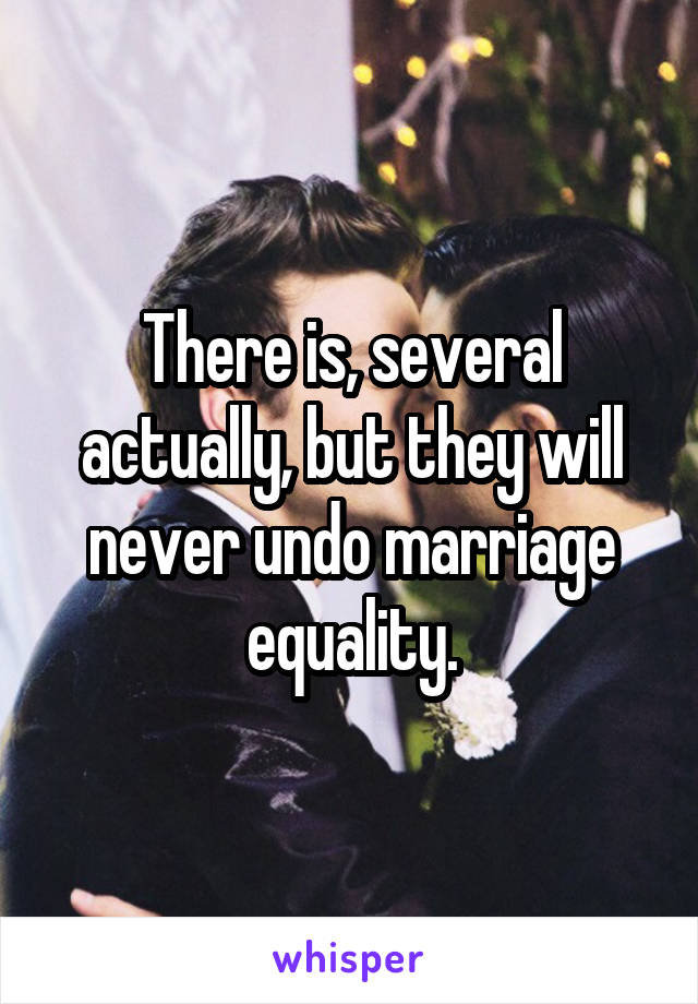 There is, several actually, but they will never undo marriage equality.