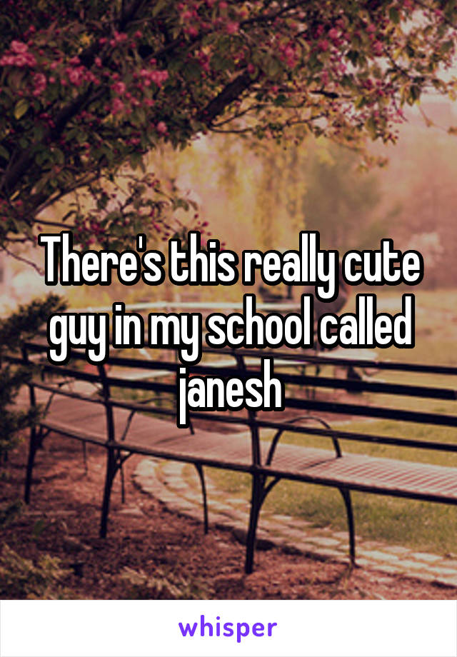 There's this really cute guy in my school called janesh