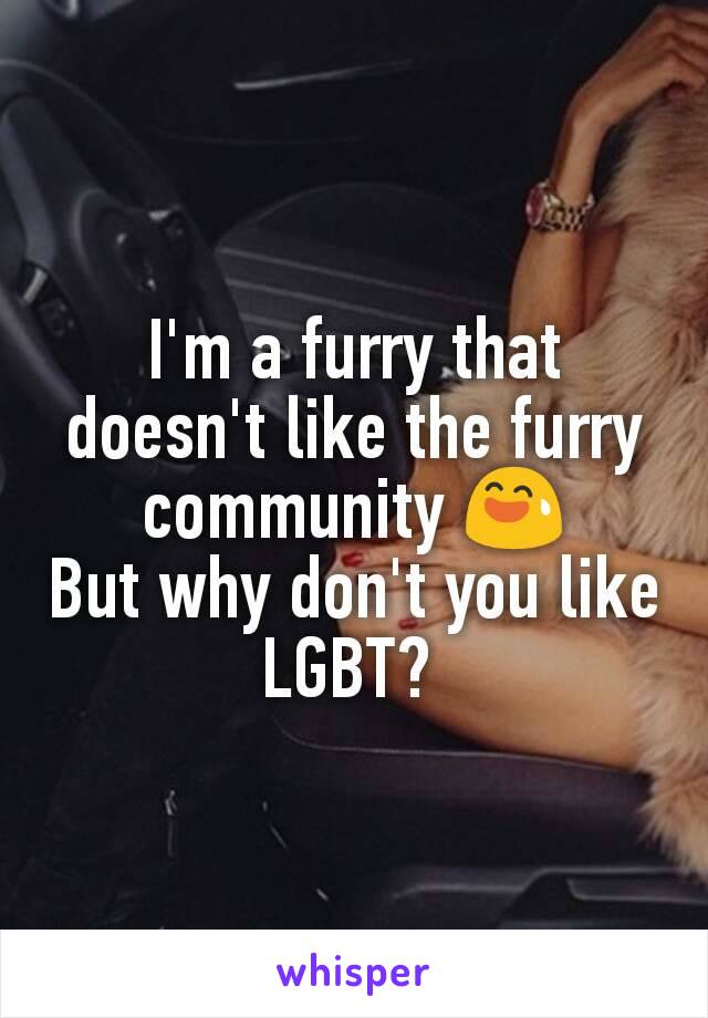 I'm a furry that doesn't like the furry community 😅
But why don't you like LGBT? 