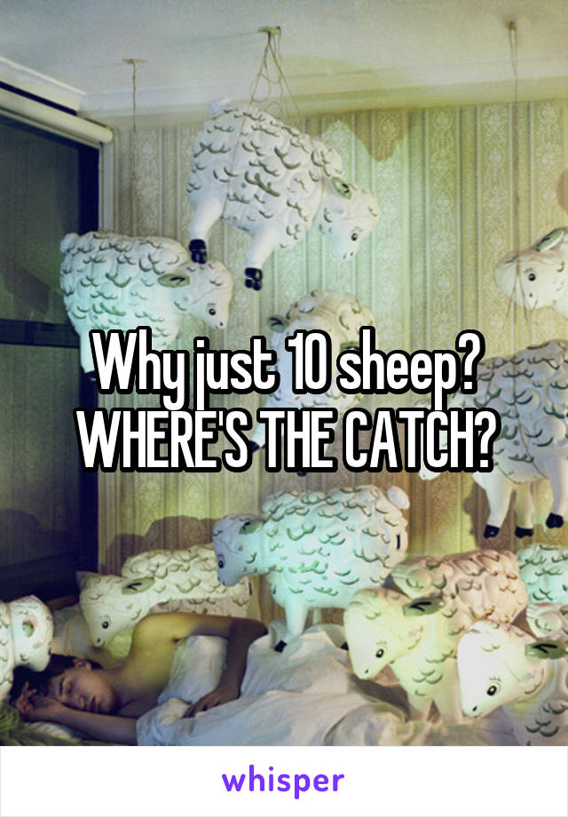 Why just 10 sheep? WHERE'S THE CATCH?