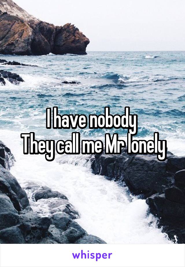 I have nobody 
They call me Mr lonely