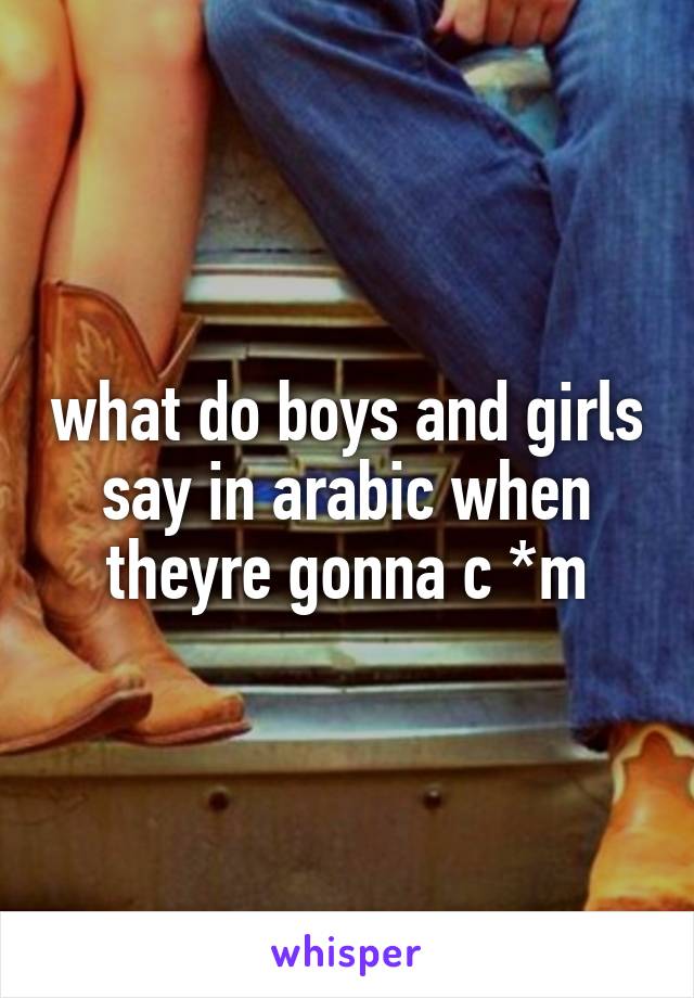 what do boys and girls say in arabic when theyre gonna c *m