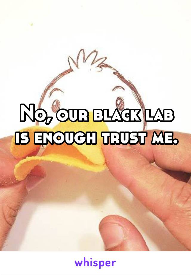 No, our black lab is enough trust me. 