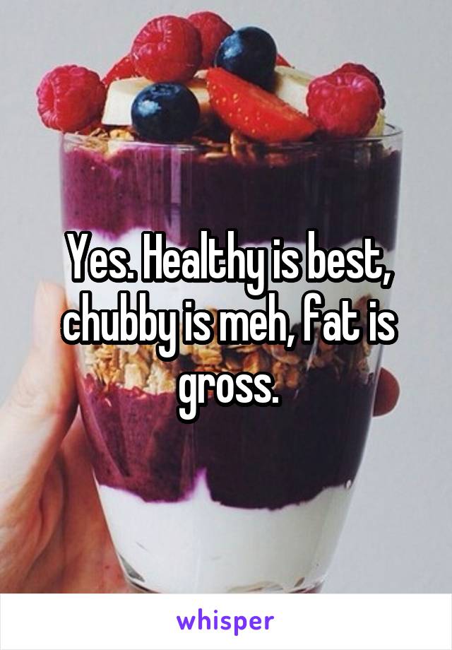 Yes. Healthy is best, chubby is meh, fat is gross.