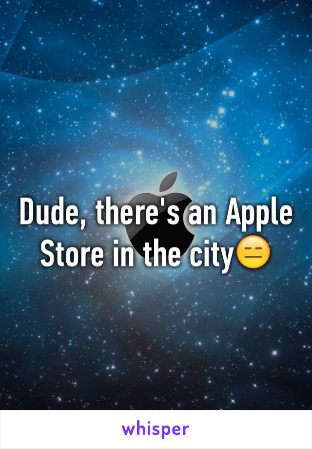 Dude, there's an Apple Store in the city😑