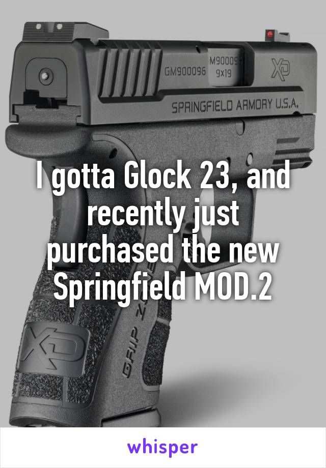 I gotta Glock 23, and recently just purchased the new Springfield MOD.2