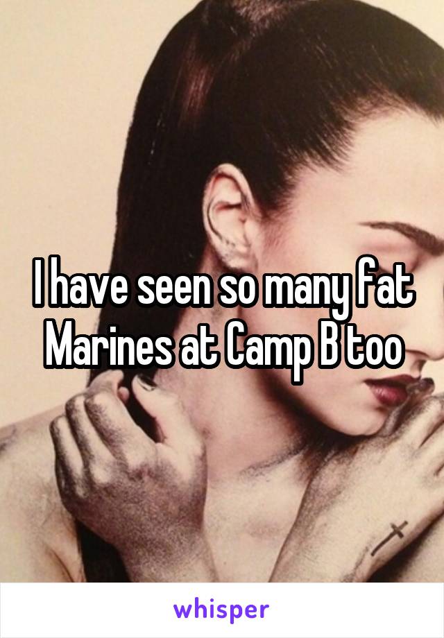 I have seen so many fat Marines at Camp B too