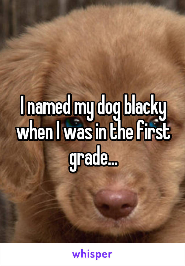 I named my dog blacky when I was in the first grade...