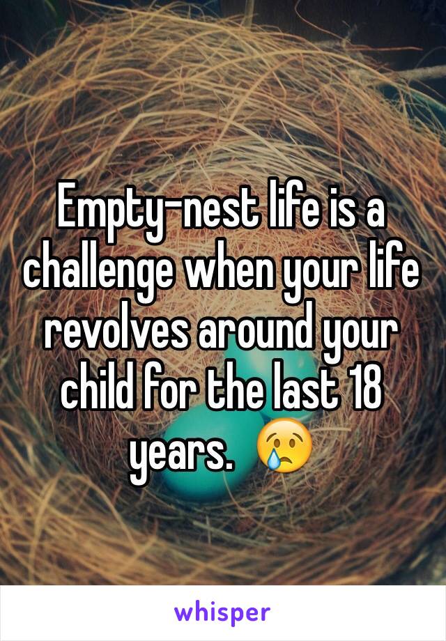 Empty-nest life is a challenge when your life revolves around your child for the last 18 years.  😢
