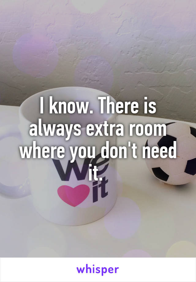 I know. There is always extra room where you don't need it. 