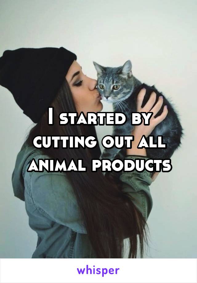 I started by cutting out all animal products
