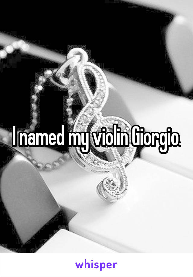 I named my violin Giorgio.