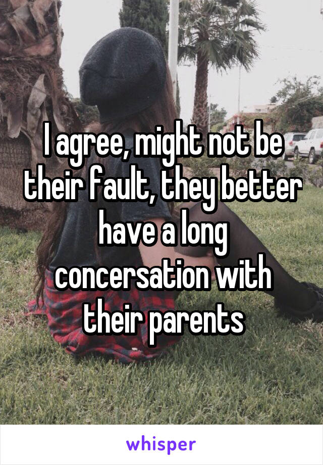 I agree, might not be their fault, they better have a long concersation with their parents