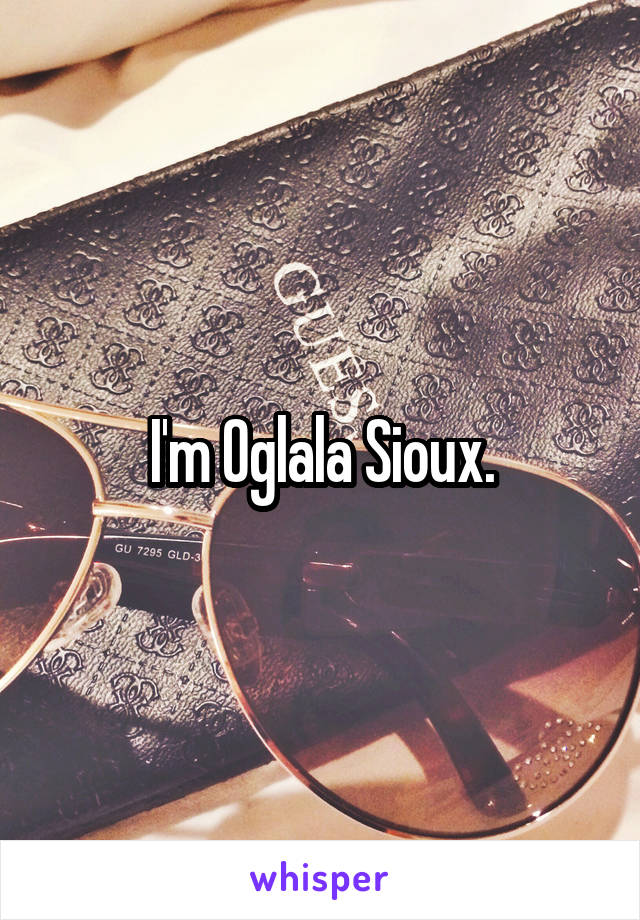 I'm Oglala Sioux.