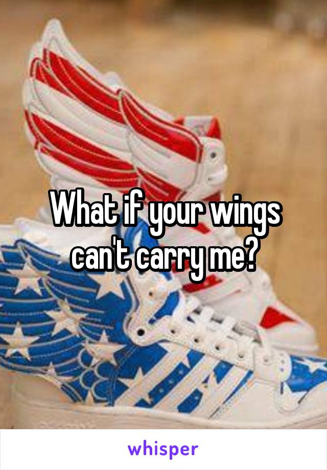 What if your wings can't carry me?