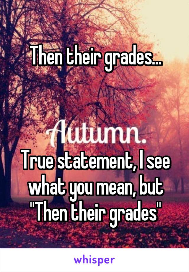 Then their grades...



True statement, I see what you mean, but "Then their grades"