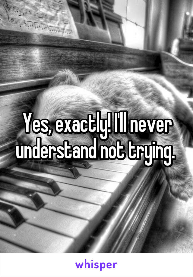 Yes, exactly! I'll never understand not trying. 