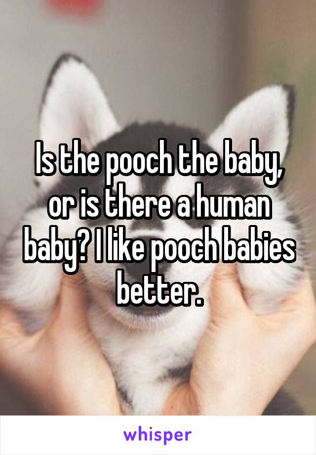 Is the pooch the baby, or is there a human baby? I like pooch babies better.