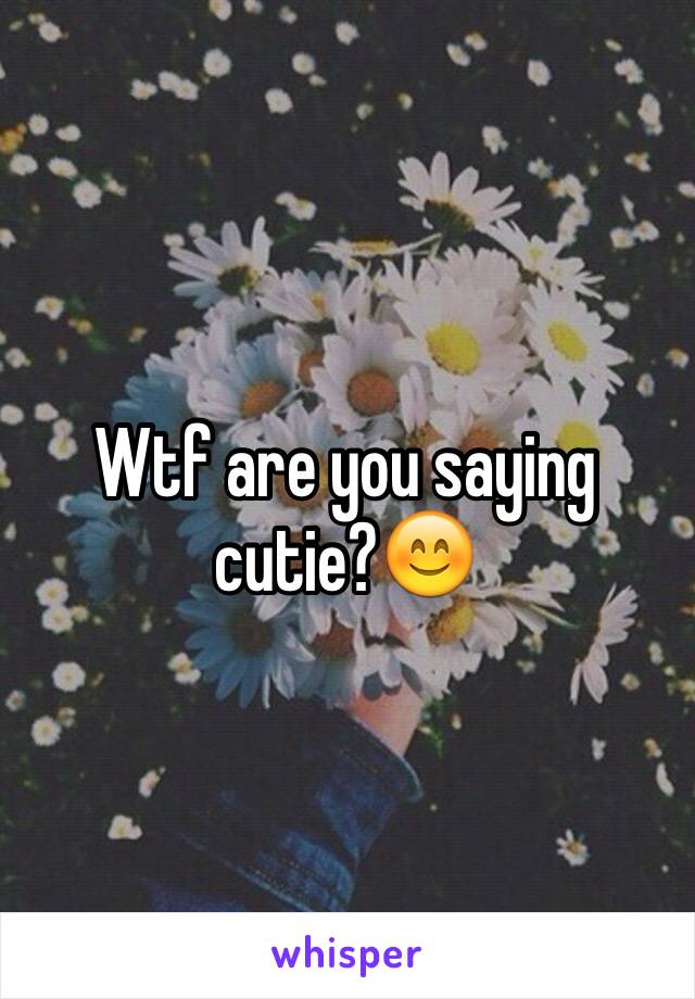 Wtf are you saying cutie?😊