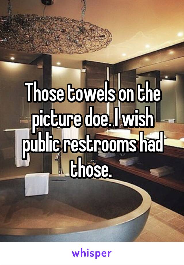 Those towels on the picture doe. I wish public restrooms had those. 