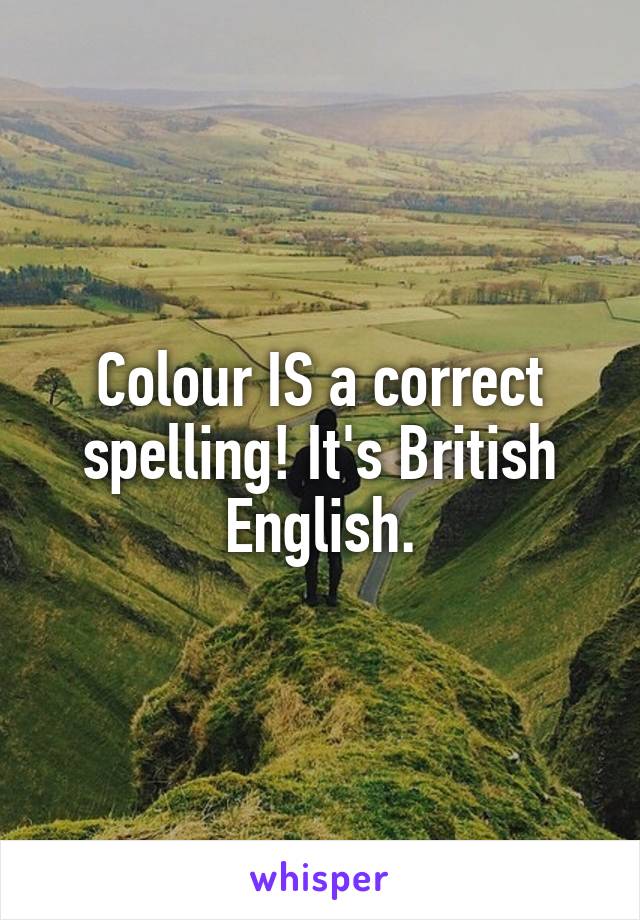 Colour IS a correct spelling! It's British English.