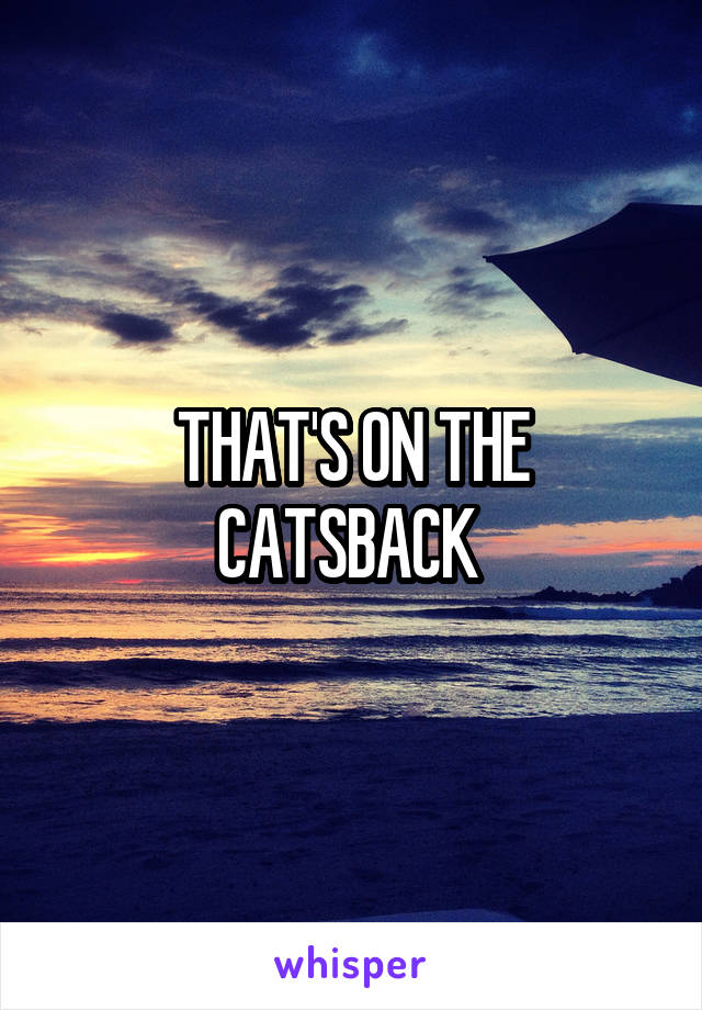 THAT'S ON THE CATSBACK 